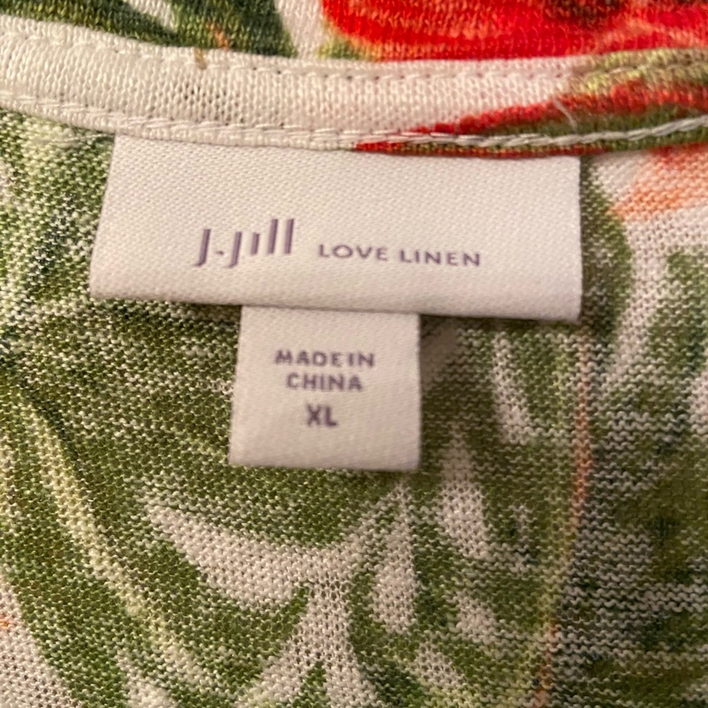 J. Jill Cream Green Scoop Neck Short Sleeve T-Shirt - Picture 3 of 8